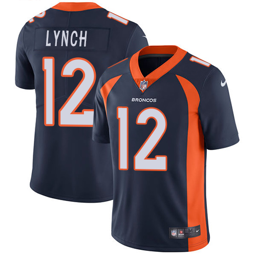 Nike Broncos #12 Paxton Lynch Navy Blue Alternate Men's Stitched NFL Vapor Untouchable Limited Jersey - Click Image to Close